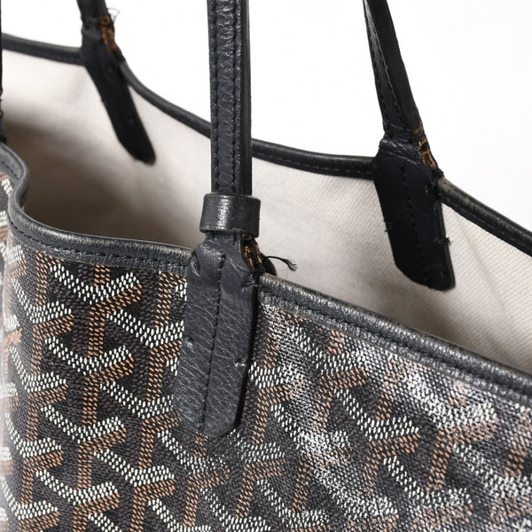 GOYARD ゴヤール Saint Louis PM サンルイ PM トートバッグ STLCROPMLTY01CL01P PVC レザー ブラック 良品 中古 4a005258