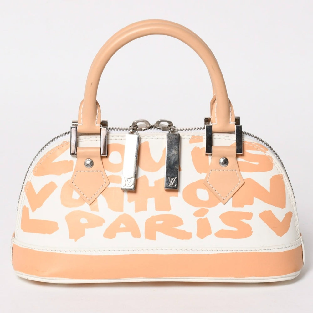 LOUIS VUITTON Monogram Graffiti Alma PM Oriental Handbag M92178 White Beige Good Condition Used 4a005264