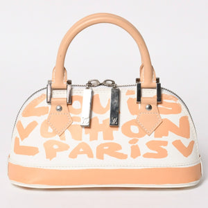 LOUIS VUITTON Monogram Graffiti Alma PM Oriental Handbag M92178 White Beige Good Condition Used 4a005264