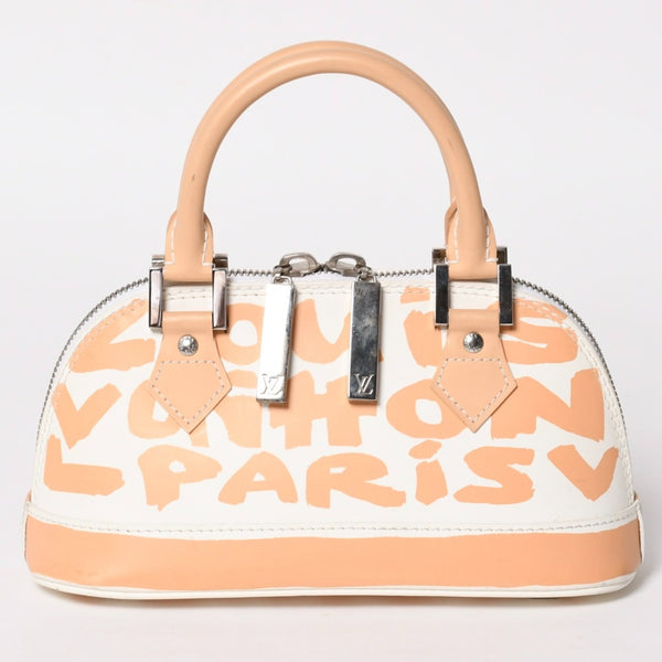 LOUIS VUITTON Monogram Graffiti Alma PM Oriental Handbag M92178 White Beige Good Condition Used 4a005264
