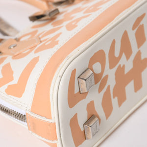 LOUIS VUITTON Monogram Graffiti Alma PM Oriental Handbag M92178 White Beige Good Condition Used 4a005264