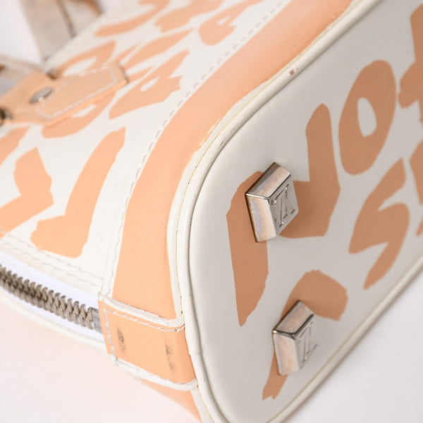 LOUIS VUITTON Monogram Graffiti Alma PM Oriental Handbag M92178 White Beige Good Condition Used 4a005264