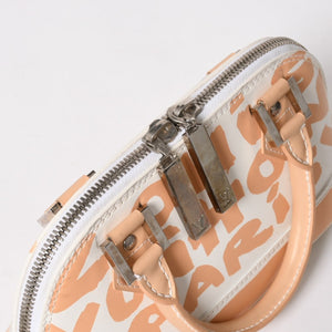 LOUIS VUITTON Monogram Graffiti Alma PM Oriental Handbag M92178 White Beige Good Condition Used 4a005264