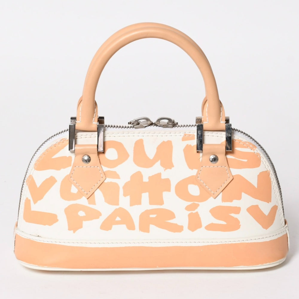 LOUIS VUITTON Monogram Graffiti Alma PM Oriental Handbag M92178 White Beige Good Condition Used 4a005264