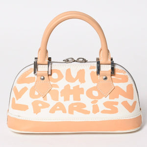 LOUIS VUITTON Monogram Graffiti Alma PM Oriental Handbag M92178 White Beige Good Condition Used 4a005264