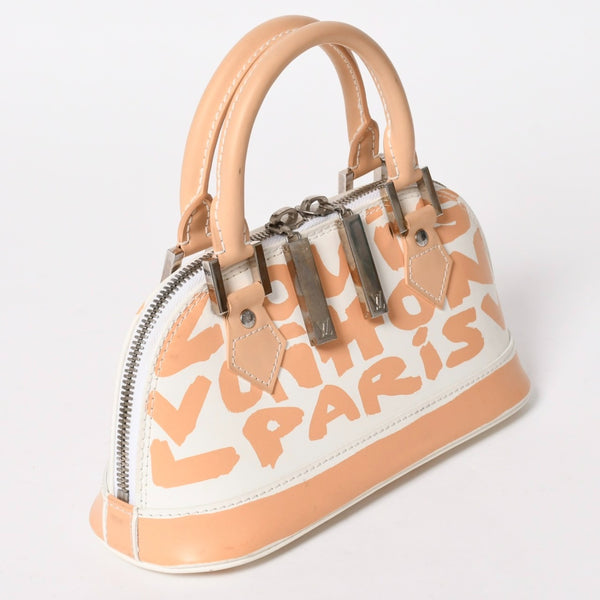 LOUIS VUITTON Monogram Graffiti Alma PM Oriental Handbag M92178 White Beige Good Condition Used 4a005264
