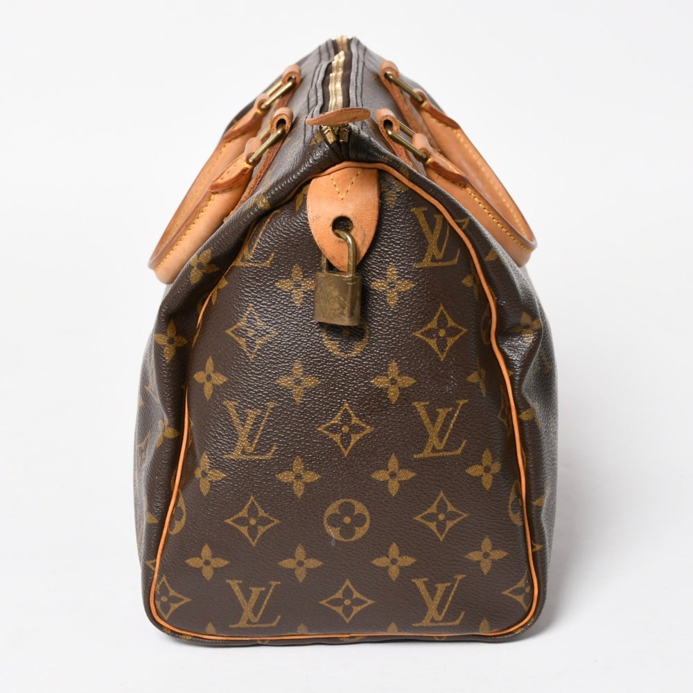 LOUIS VUITTON ルイヴィトン スピーディ30 ハンドバッグ M41526 モノグラム ブラウン ゴールド金具 美品 中古 4a005247