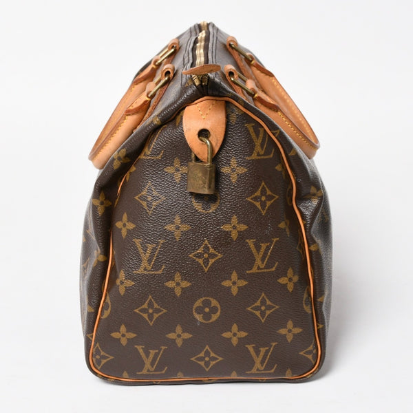 LOUIS VUITTON ルイヴィトン スピーディ30 ハンドバッグ M41526 モノグラム ブラウン ゴールド金具 美品 中古 4a005247