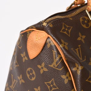 LOUIS VUITTON ルイヴィトン スピーディ30 ハンドバッグ M41526 モノグラム ブラウン ゴールド金具 美品 中古 4a005247