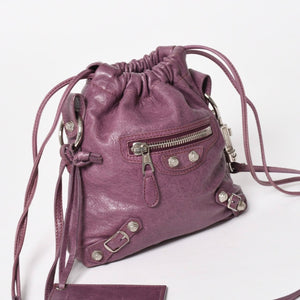 極美品 BALENCIAGA バレンシアガ ショルダーバッグ ショルダーポーチ パープル シルバー金具 252617 中古 4a005260