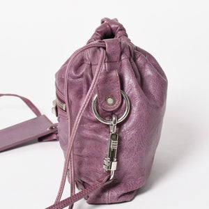 極美品 BALENCIAGA バレンシアガ ショルダーバッグ ショルダーポーチ パープル シルバー金具 252617 中古 4a005260