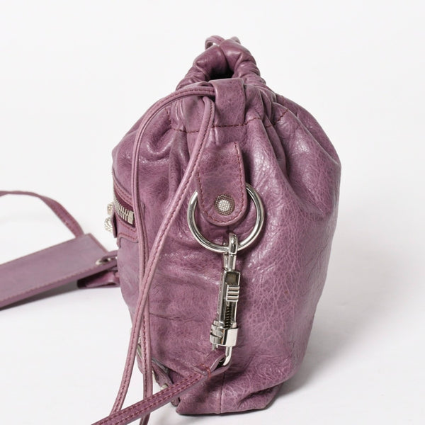 極美品 BALENCIAGA バレンシアガ ショルダーバッグ ショルダーポーチ パープル シルバー金具 252617 中古 4a005260