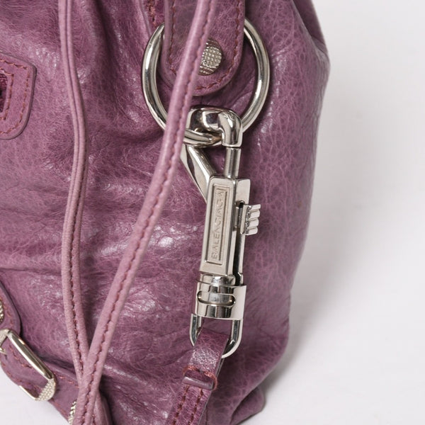 極美品 BALENCIAGA バレンシアガ ショルダーバッグ ショルダーポーチ パープル シルバー金具 252617 中古 4a005260