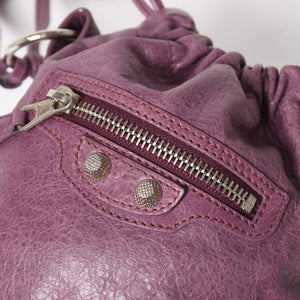 極美品 BALENCIAGA バレンシアガ ショルダーバッグ ショルダーポーチ パープル シルバー金具 252617 中古 4a005260