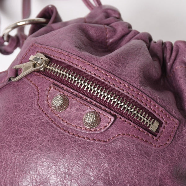 極美品 BALENCIAGA バレンシアガ ショルダーバッグ ショルダーポーチ パープル シルバー金具 252617 中古 4a005260