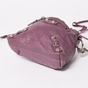 極美品 BALENCIAGA バレンシアガ ショルダーバッグ ショルダーポーチ パープル シルバー金具 252617 中古 4a005260
