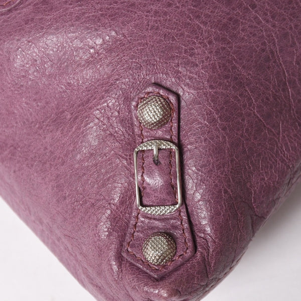 極美品 BALENCIAGA バレンシアガ ショルダーバッグ ショルダーポーチ パープル シルバー金具 252617 中古 4a005260