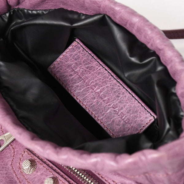 極美品 BALENCIAGA バレンシアガ ショルダーバッグ ショルダーポーチ パープル シルバー金具 252617 中古 4a005260