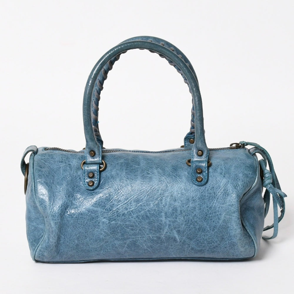 BALENCIAGA バレンシアガ ミニ ツィギー 2WAY ハンドバッグ ショルダーバッグ 138223 ブルー ターコイズブルー 美品 中古 4a005334
