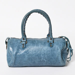 BALENCIAGA バレンシアガ ミニ ツィギー 2WAY ハンドバッグ ショルダーバッグ 138223 ブルー ターコイズブルー 美品 中古 4a005334