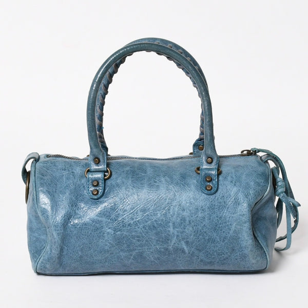 BALENCIAGA バレンシアガ ミニ ツィギー 2WAY ハンドバッグ ショルダーバッグ 138223 ブルー ターコイズブルー 美品 中古 4a005334