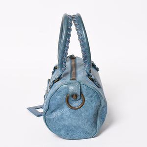 BALENCIAGA バレンシアガ ミニ ツィギー 2WAY ハンドバッグ ショルダーバッグ 138223 ブルー ターコイズブルー 美品 中古 4a005334
