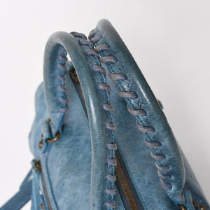 BALENCIAGA バレンシアガ ミニ ツィギー 2WAY ハンドバッグ ショルダーバッグ 138223 ブルー ターコイズブルー 美品 中古 4a005334