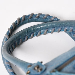 BALENCIAGA バレンシアガ ミニ ツィギー 2WAY ハンドバッグ ショルダーバッグ 138223 ブルー ターコイズブルー 美品 中古 4a005334
