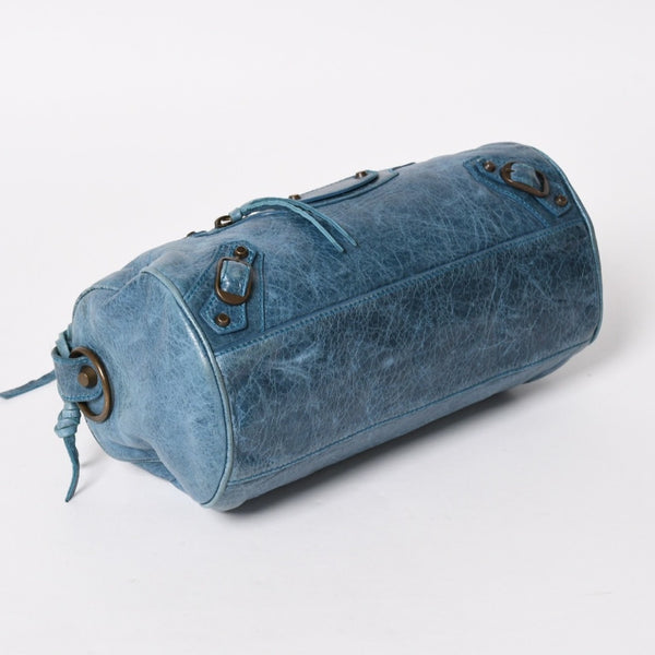 BALENCIAGA バレンシアガ ミニ ツィギー 2WAY ハンドバッグ ショルダーバッグ 138223 ブルー ターコイズブルー 美品 中古 4a005334