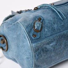 Load image into Gallery viewer, BALENCIAGA バレンシアガ ミニ ツィギー 2WAY ハンドバッグ ショルダーバッグ 138223 ブルー ターコイズブルー 美品 中古 4a005334
