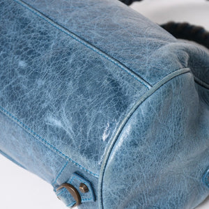 BALENCIAGA バレンシアガ ミニ ツィギー 2WAY ハンドバッグ ショルダーバッグ 138223 ブルー ターコイズブルー 美品 中古 4a005334