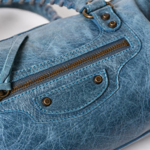BALENCIAGA バレンシアガ ミニ ツィギー 2WAY ハンドバッグ ショルダーバッグ 138223 ブルー ターコイズブルー 美品 中古 4a005334