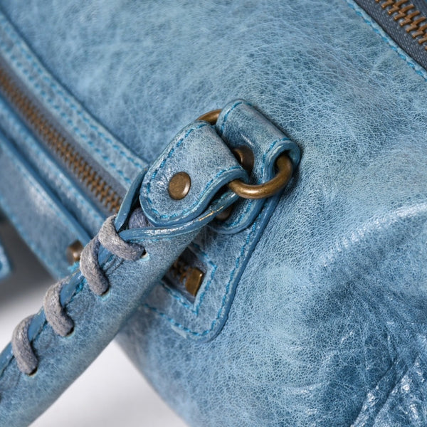 BALENCIAGA バレンシアガ ミニ ツィギー 2WAY ハンドバッグ ショルダーバッグ 138223 ブルー ターコイズブルー 美品 中古 4a005334