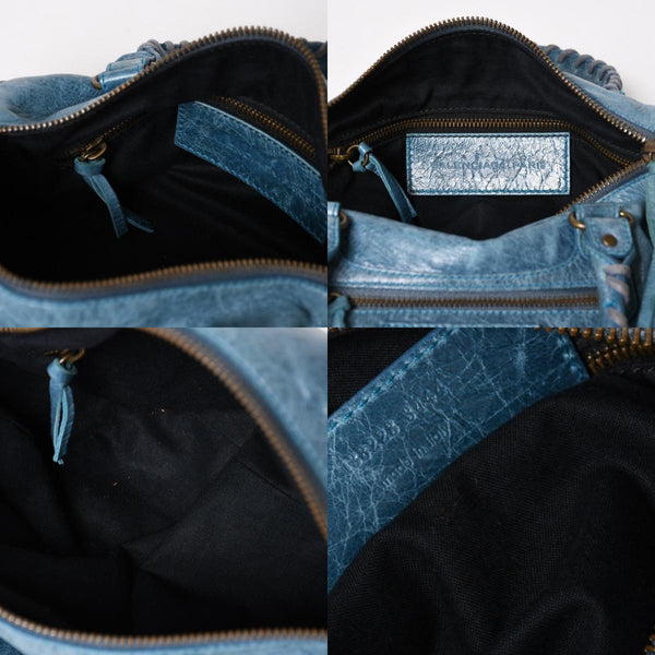 BALENCIAGA バレンシアガ ミニ ツィギー 2WAY ハンドバッグ ショルダーバッグ 138223 ブルー ターコイズブルー 美品 中古 4a005334