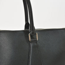 画像をギャラリービューアに読み込む, 極美品 PRADA プラダ トートバッグ ブリーフケース ビジネスバッグ サファーノレザー ブラック ブルー シルバー金具 中古 4a005269