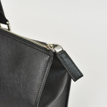 画像をギャラリービューアに読み込む, 極美品 PRADA プラダ トートバッグ ブリーフケース ビジネスバッグ サファーノレザー ブラック ブルー シルバー金具 中古 4a005269