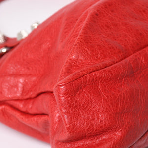 極美品 BALENCIAGA バレンシアガ ジャイアント ファースト 2WAYバッグ 285433 レザー レッド ゴールド金具 中古 4a005272