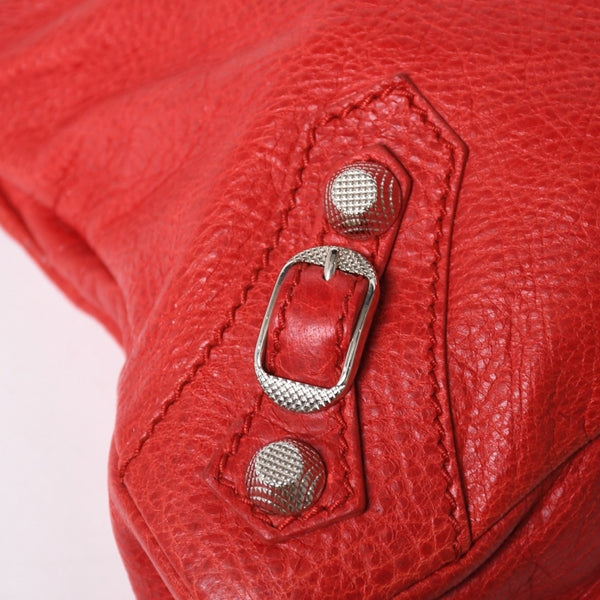 極美品 BALENCIAGA バレンシアガ ジャイアント ファースト 2WAYバッグ 285433 レザー レッド ゴールド金具 中古 4a005272