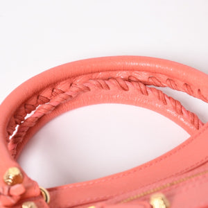 極美品 BALENCIAGA バレンシアガ ザ・ヴェロ ショルダー ハンドバッグ 2way 282010 レザー シャンパンゴールド金具 ピンク 中古 4a005273
