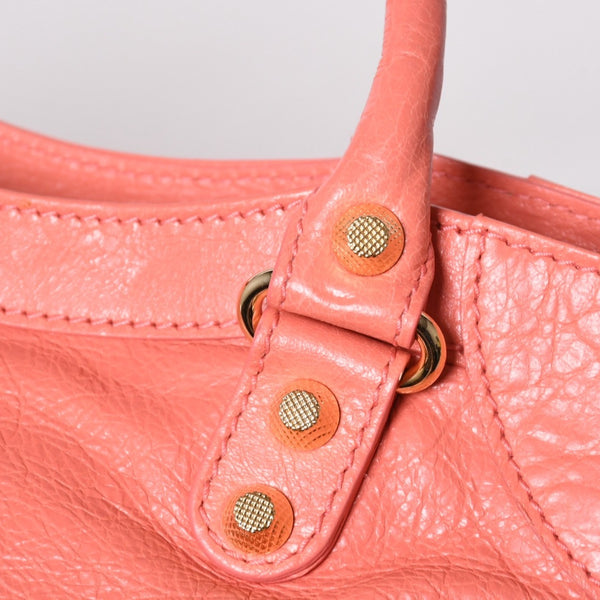 極美品 BALENCIAGA バレンシアガ ザ・ヴェロ ショルダー ハンドバッグ 2way 282010 レザー シャンパンゴールド金具 ピンク 中古 4a005273
