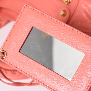 極美品 BALENCIAGA バレンシアガ ザ・ヴェロ ショルダー ハンドバッグ 2way 282010 レザー シャンパンゴールド金具 ピンク 中古 4a005273