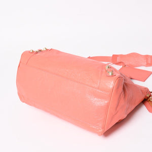 極美品 BALENCIAGA バレンシアガ ザ・ヴェロ ショルダー ハンドバッグ 2way 282010 レザー シャンパンゴールド金具 ピンク 中古 4a005273