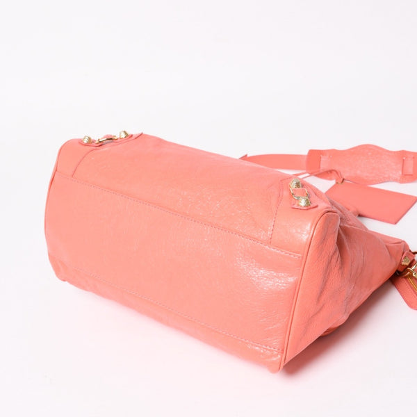 極美品 BALENCIAGA バレンシアガ ザ・ヴェロ ショルダー ハンドバッグ 2way 282010 レザー シャンパンゴールド金具 ピンク 中古 4a005273
