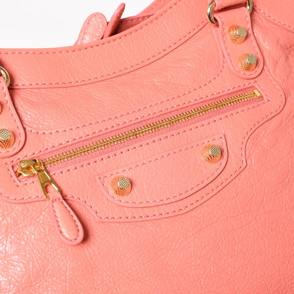 極美品 BALENCIAGA バレンシアガ ザ・ヴェロ ショルダー ハンドバッグ 2way 282010 レザー シャンパンゴールド金具 ピンク 中古 4a005273