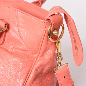 極美品 BALENCIAGA バレンシアガ ザ・ヴェロ ショルダー ハンドバッグ 2way 282010 レザー シャンパンゴールド金具 ピンク 中古 4a005273