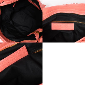 極美品 BALENCIAGA バレンシアガ ザ・ヴェロ ショルダー ハンドバッグ 2way 282010 レザー シャンパンゴールド金具 ピンク 中古 4a005273