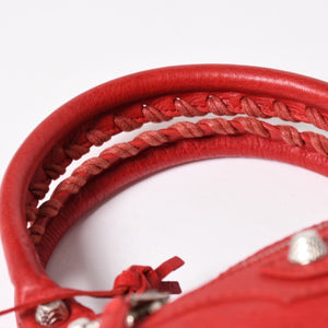極美品 BALENCIAGA バレンシアガ ジャイアント ファースト 2WAYバッグ 285433 レザー レッド ゴールド金具 中古 4a005272