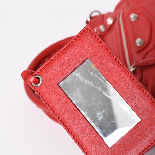 極美品 BALENCIAGA バレンシアガ ジャイアント ファースト 2WAYバッグ 285433 レザー レッド ゴールド金具 中古 4a005272