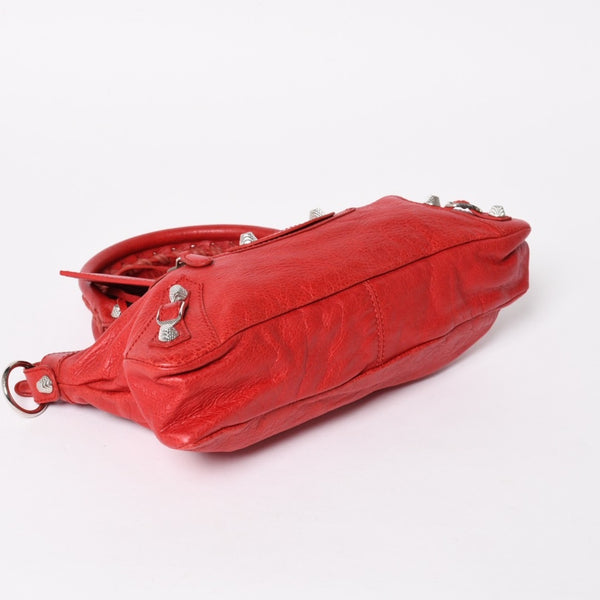 極美品 BALENCIAGA バレンシアガ ジャイアント ファースト 2WAYバッグ 285433 レザー レッド ゴールド金具 中古 4a005272