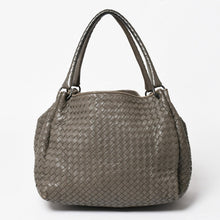 画像をギャラリービューアに読み込む, BOTTEGA VENETA ボッテガヴェネタ イントレチャート ハンドバッグ B00860011A ラムスキン チャコールグレー 美品 中古 4a005274